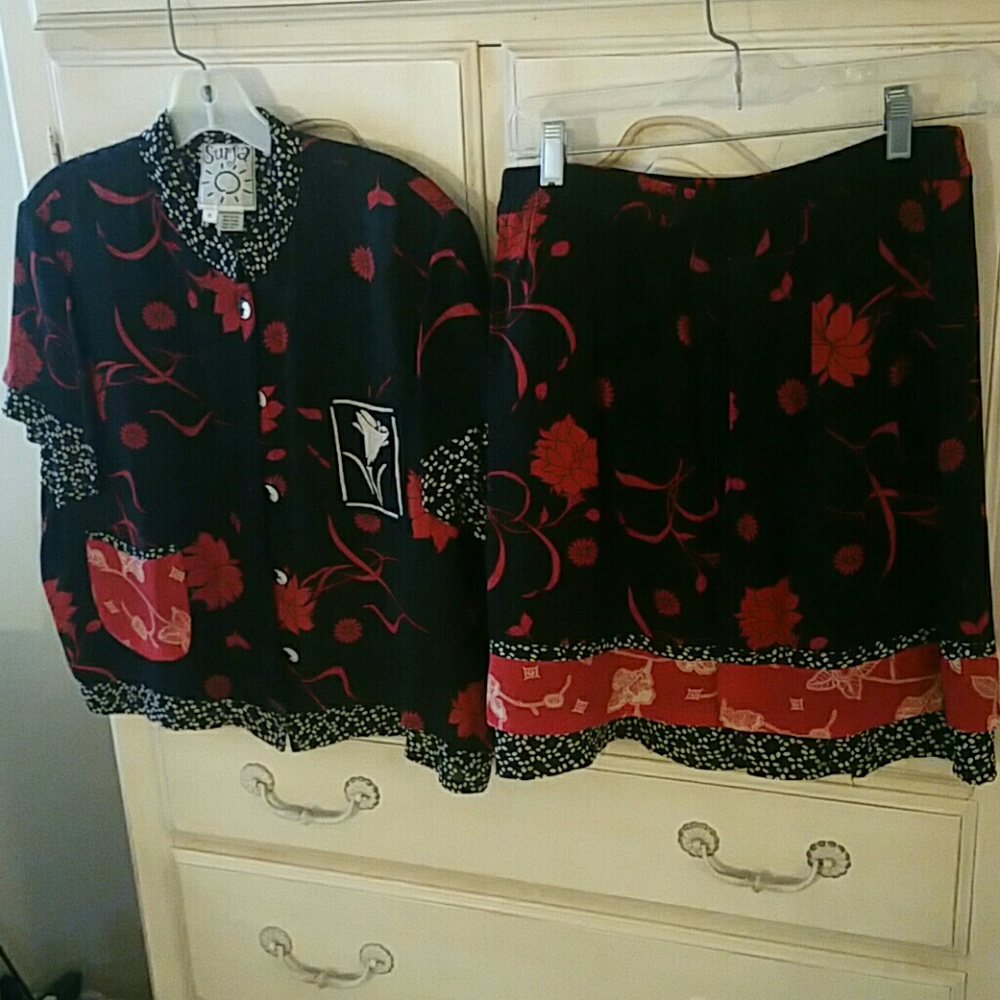 2piece short skirt and top, unique Asian style